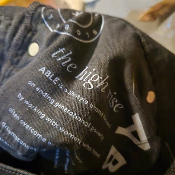 ABLE High Rise Skinny Black Raw Hem Stretch Jeans Women’s Size 30 - Picture 4 of 10